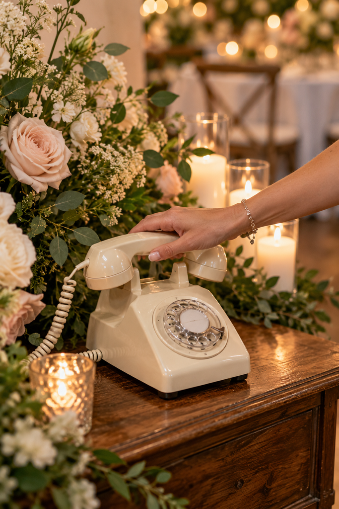 Livre d’or audio mariage Les Voix avec téléphone rétro