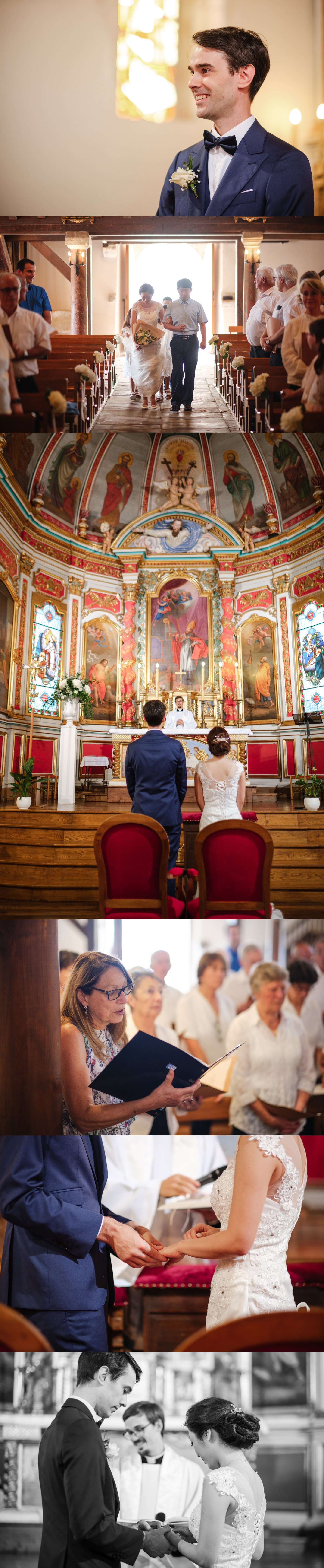 Reportages de mariage Pays Basque & Landes Bastien attend dans l’église.