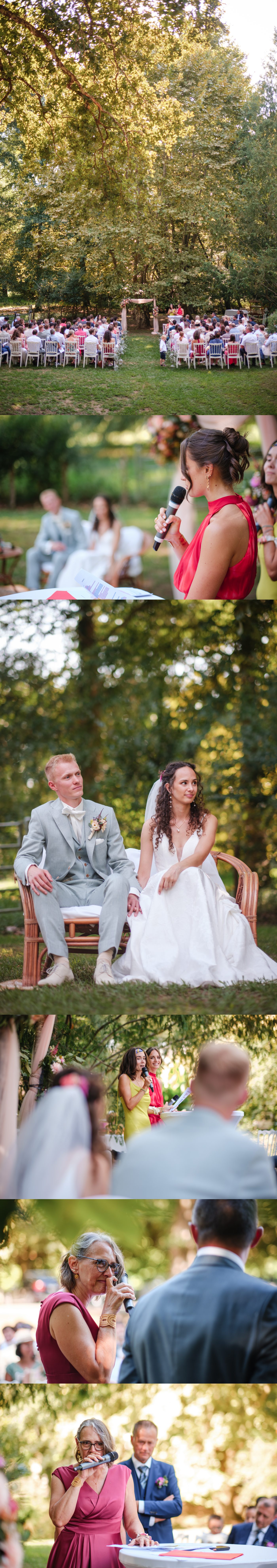 Reportages de mariage Pays Basque & Landes La cérémonie laïque dans un jardin arboré.
