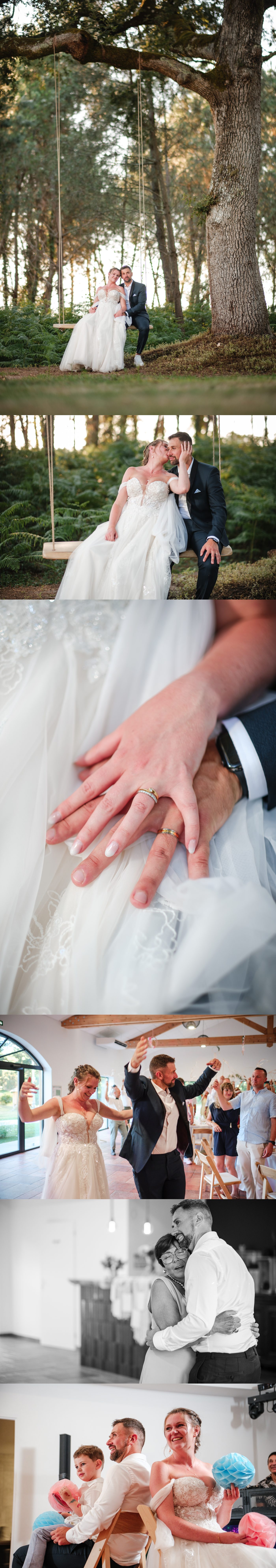 Reportages de mariage Pays Basque & Landes Stérenn et Jean-Philippe sous un grand arbre à l’Airial de Lachayre.