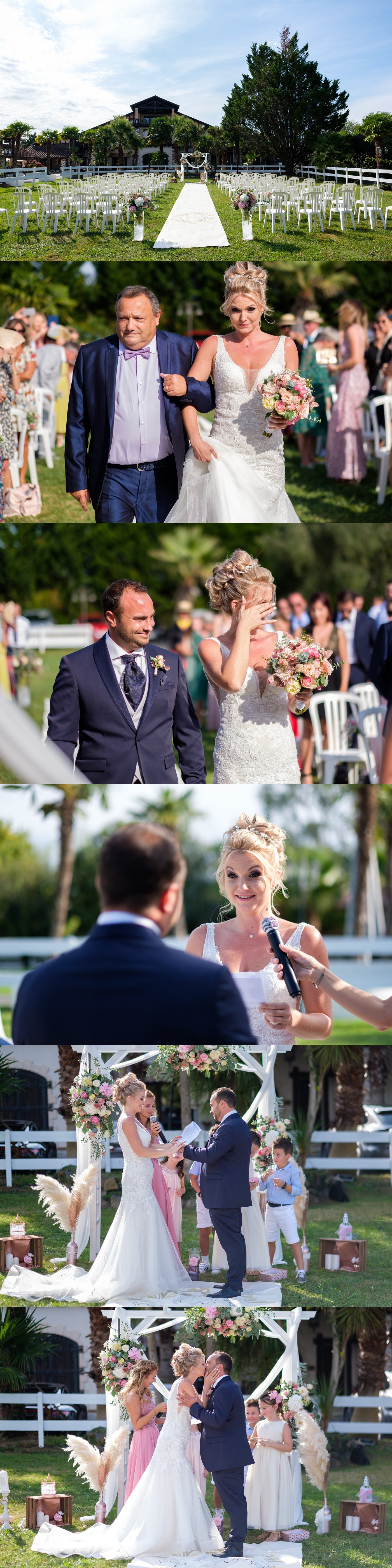 Reportages de mariage Pays Basque & Landes Le jardin préparé pour la cérémonie en extérieur.