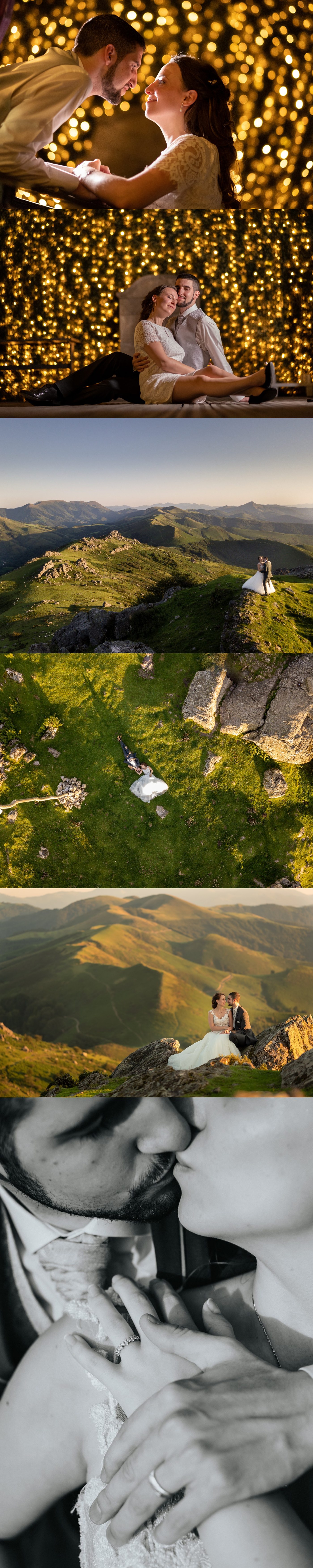 Reportages de mariage Pays Basque & Landes Baiser des mariés dans un décor lumineux